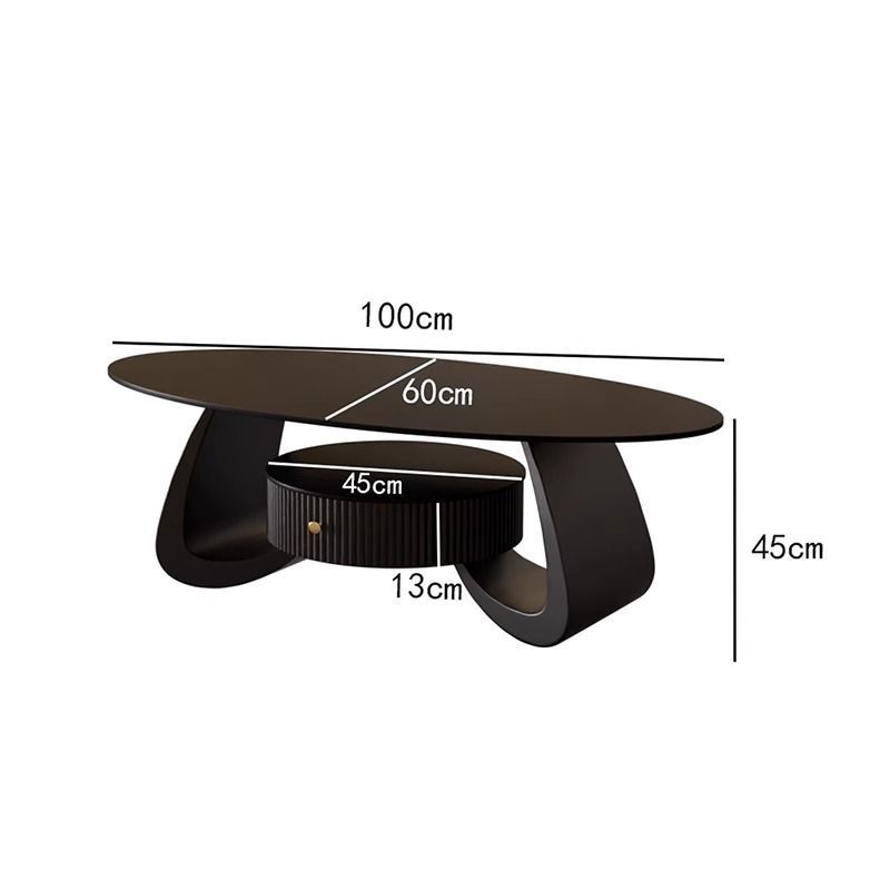 블랙 베이스 [퓨어 블랙 슬레이트] 싱글 커피 테이블