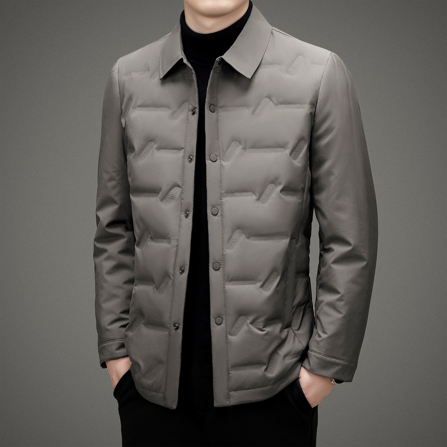 [90% White Duck down] Men's Lightweight down Jacket Winter Casual Fashion Lapel down Jacket Jacket Men