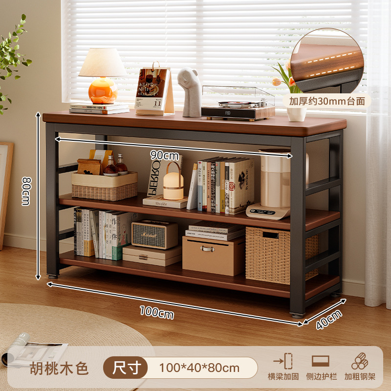 Estante de libros de piso integrado contra la pared hogar multicapa hierro forjado libro de dibujo estante de almacenamiento gabinete de oficina