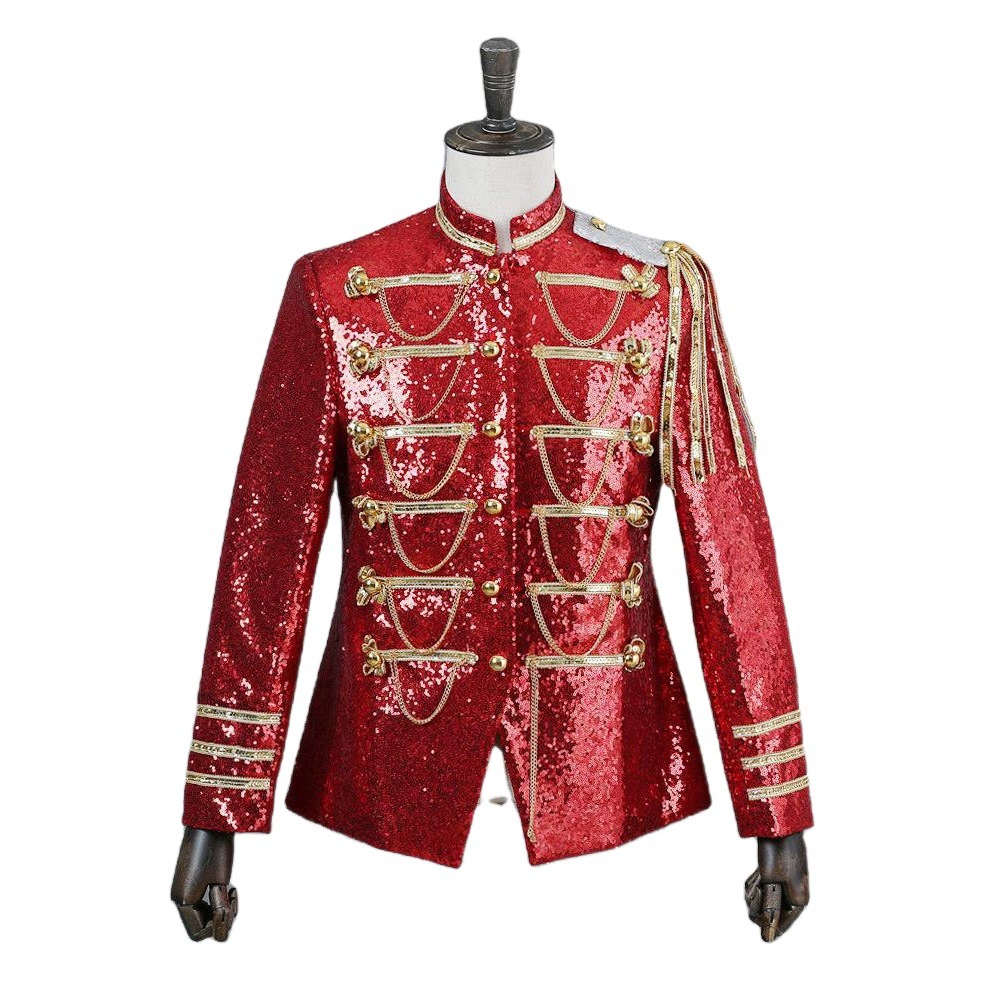 Одежда для выступлений в дворцовом стиле EXO, мужское военное платье в том же стиле, одежда для выступлений, мужская военная форма для ночных клубов, DJ, с блестками, 4 цвета