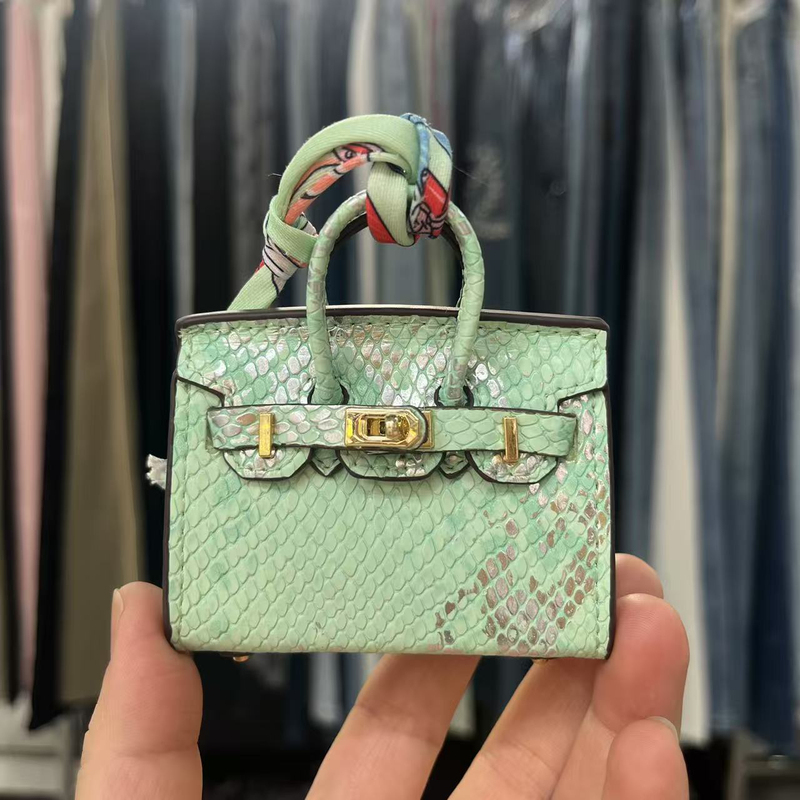 新蛇纹皮料铂金小包迷你房子包小包挂件女饰挂可爱耳机纳包|undefined