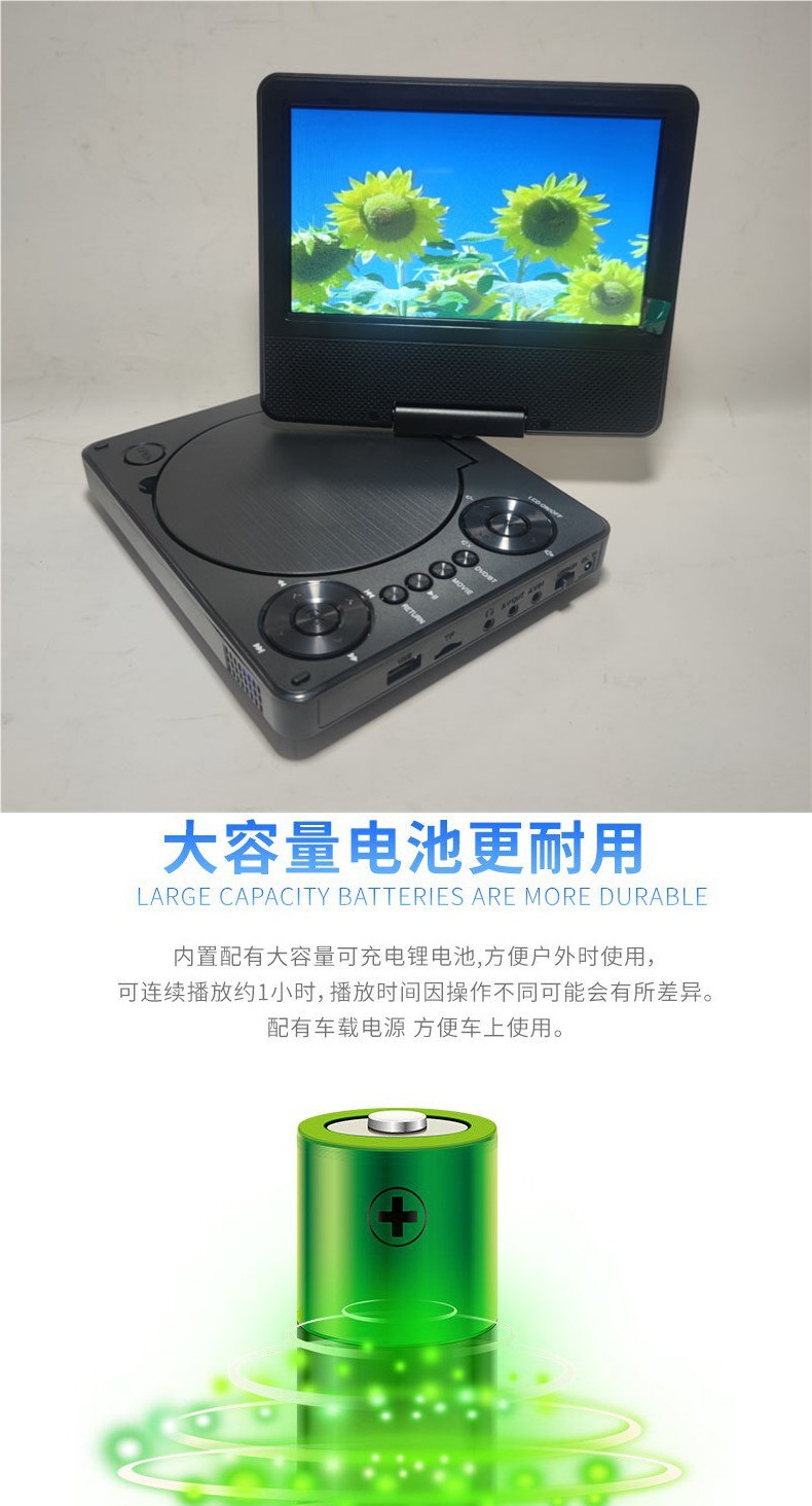 High-Definition Bluetooth Dvd Player Imported from Japan, All-In-One Portable Car Dvd Player, Automatic Disc Reader, Vcdcd