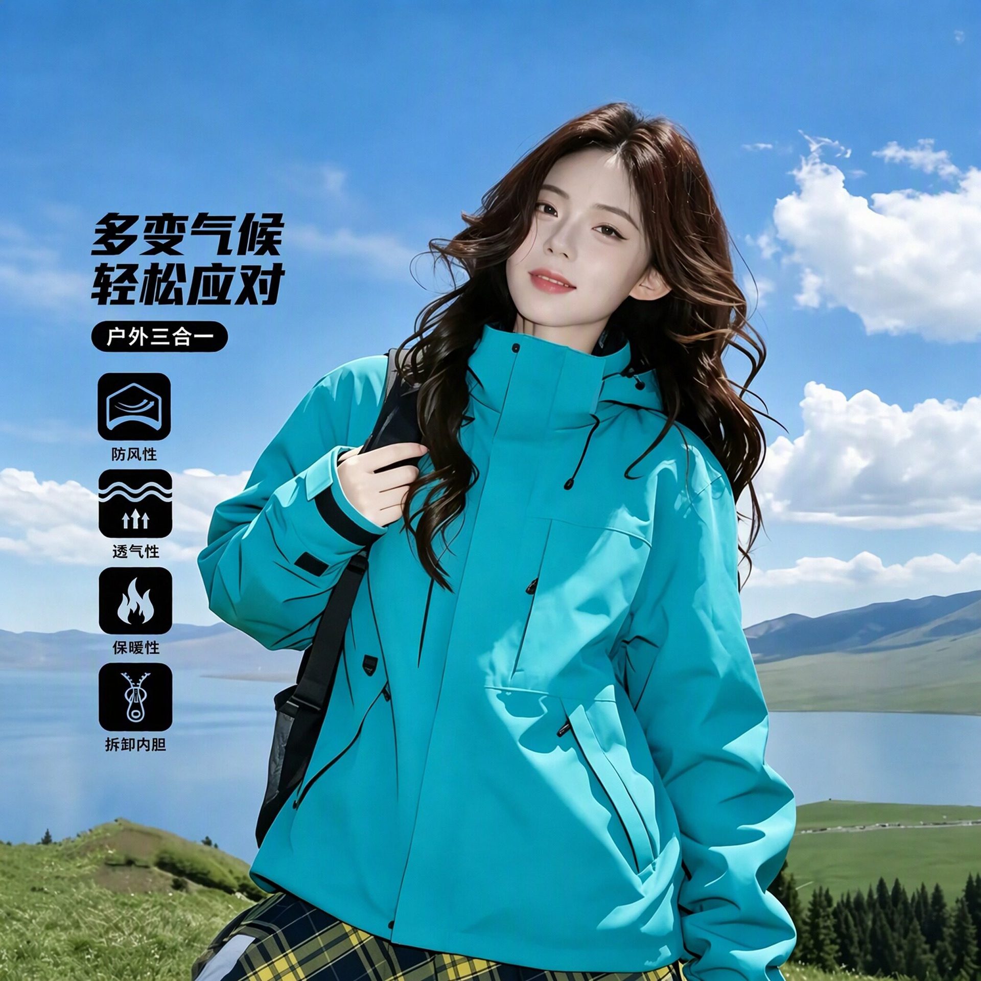 남녀공용 후드 바람막이 등산 자켓 탈부착 내피 선택