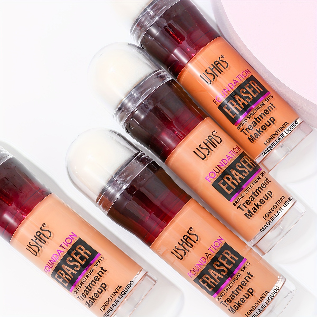 USHAS Corrector de punto transfronterizo europeo y americano Corrector de cabeza de esponja Maquillaje claro, hidratante y delicado UC009A