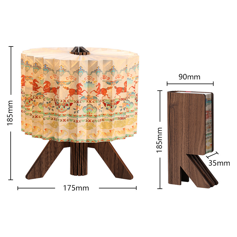 2026 Year Of The Horse Gift Book Lamp Creative Gift British Museum Paper Lamp Folding Decorative R-Shaped Lamp Led Atmosphere