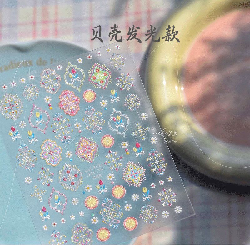 Nail Art Stickers New Embossed Stereo Shell Flowers Bohemian Ins Fresh Popular Girl Nail Decoration Nail Art Stickers New Embossed Stereo Shell Flowers Bohemian Ins Fresh Popular Girl Nail Decoration