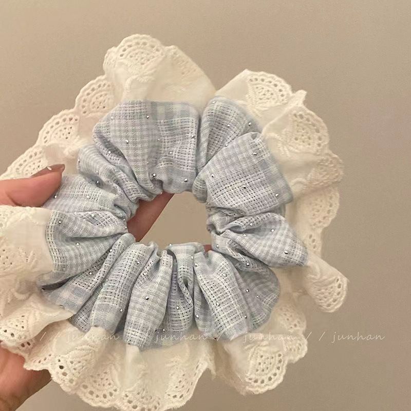 4#라인스톤 체크 대장 링블루