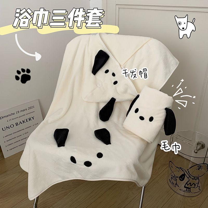 Cartoon Parchapa dog towel bath towel wholesale thickened absorbent hair-free big ear dog ladies bath skirt dry hair cap foreign trade