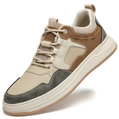 秋季男士板鞋時尚百搭透氣戶外運動低幫男鞋復古男小皮鞋防滑