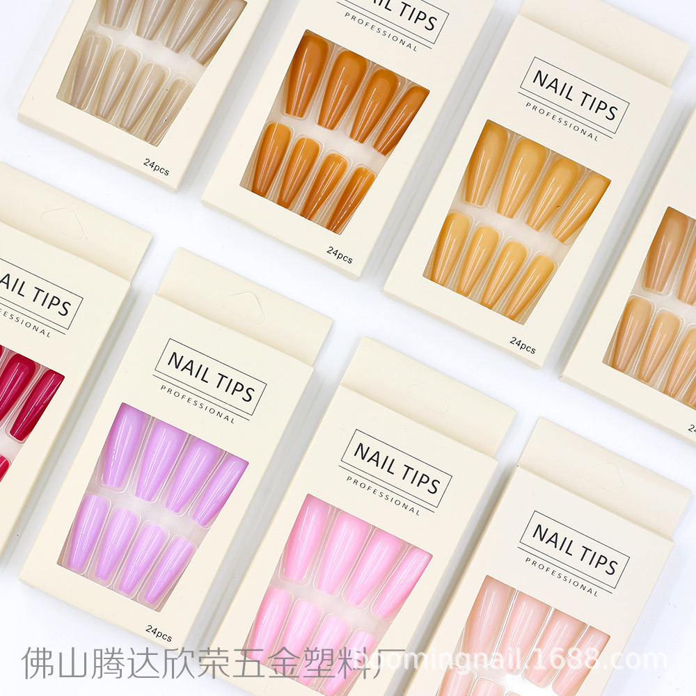 Uñas postizas de ballet coloridas, 24 piezas, largas, desmontables, procesables, al por mayor