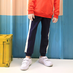 米純童裝男女童休閒褲秋裝新款側邊槓條韓版舒適兒童衛褲一件代發