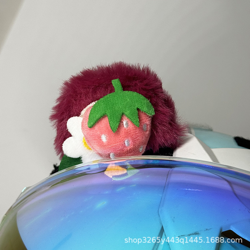 Helmet Decoration Cat Ears Electric Car Motorcycle Accessories Strawberry Bear Plush Ski Helmet Animal Ears Universal Removable