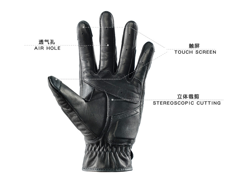 Alien Snail V8 Motorcycle Cycling Gloves Imported Goatskin Soft and Wear-Resistant Hand Back Joint Pu Protection Spring & Fall Style
