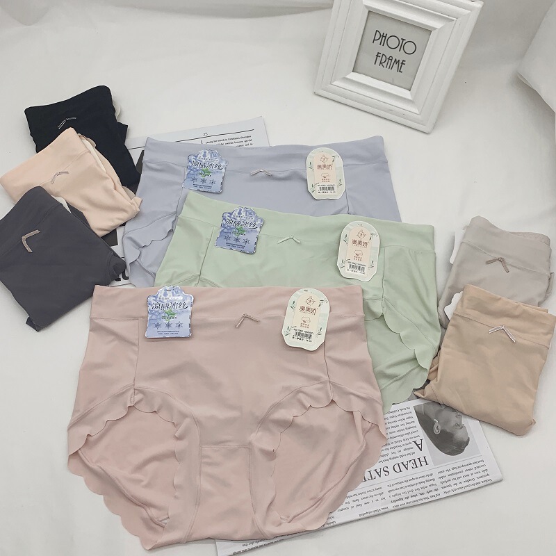 Aomei Jiao 1060 Women's Ice Silk Breathable Underwear Medium and Large Size Summer Seamless Refreshing Briefs Nylon Quick-drying Pants Aomei Jiao 1060 Women's Ice Silk Breathable Underwear Medium and Large Size Summer Seamless Refreshing Briefs Nylon Quick-drying Pants