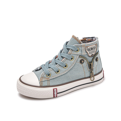 Brand canvas shoes, children's shoes, boys' denim, 2024 new style, girls' all-match casual shoes, medium and large children's sneakers