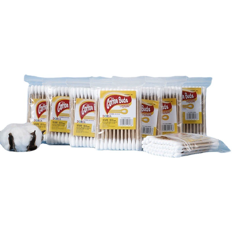 Бытовой ватный тампон одноразовый двуглавый чистящий ватный тампон для макияжа ватный тампон для снятия макияжа Чистка ушей ватный тампон Круглая головка палочка хлопок