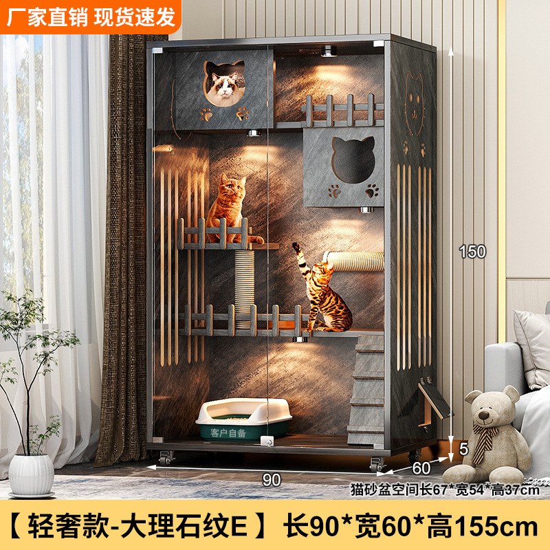 Casa villa para gatos Four Seasons Jaula para gatos universal Marco de escalada para gatos de madera de gran tamaño Nido para gatos Jaula para mascotas integrada Casa para mascotas