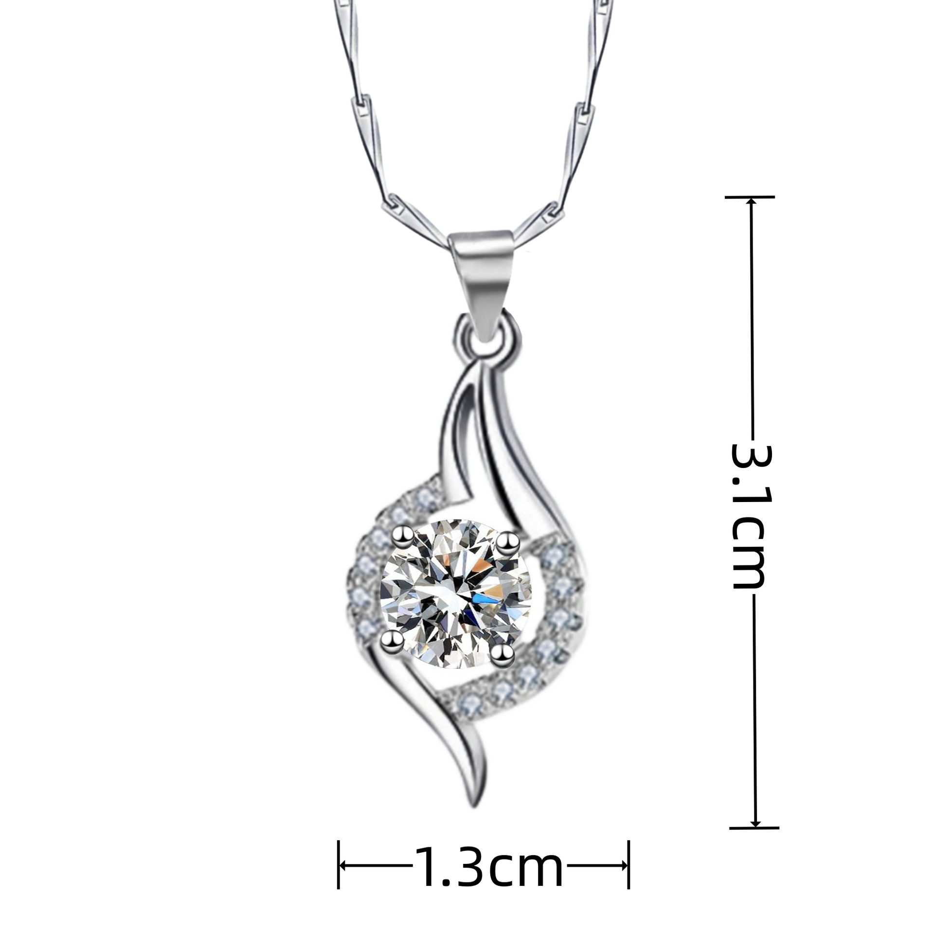 Small design trend elegant pendant drop-shaped heart shaped