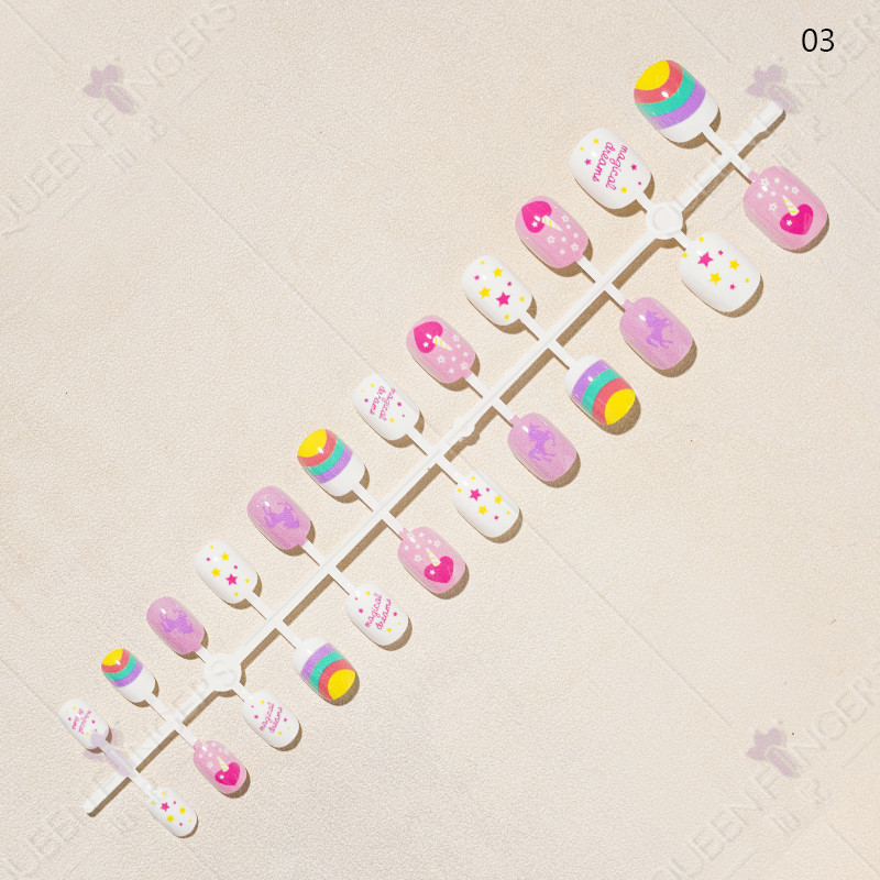 Nuevo manicure 24 piezas de banda de desgaste de uñas productos terminados manicure niños parches manicure productos terminados manicure