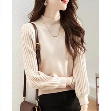 半高领毛衣女设计感2024新款秋冬装气质高级感内搭保暖针织打底衫