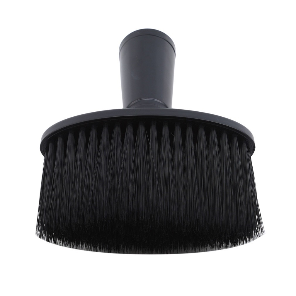 Cepillo manual de limpieza para barba y cuello, mango de plástico negro plateado, diseño ergonómico