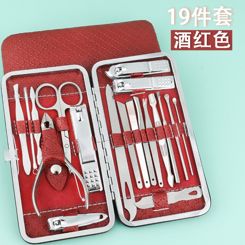 Burgundy set, 19 pieces