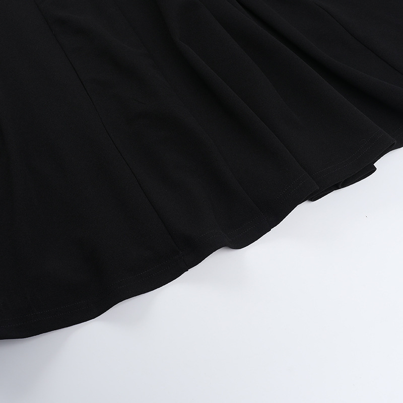 Robe élégante à bretelles et col en V pour femme – Taille haute, coupe moulante, couleur unie estivale (noir/rose, S-L)_voghion.com