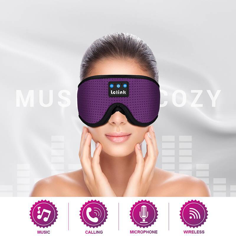 Venta caliente transfronteriza máscara de ojos 3D inalámbrica 5,4 Bluetooth música máscara de ojos estéreo bloqueo de luz máscara de ojos para dormir con certificación completa
