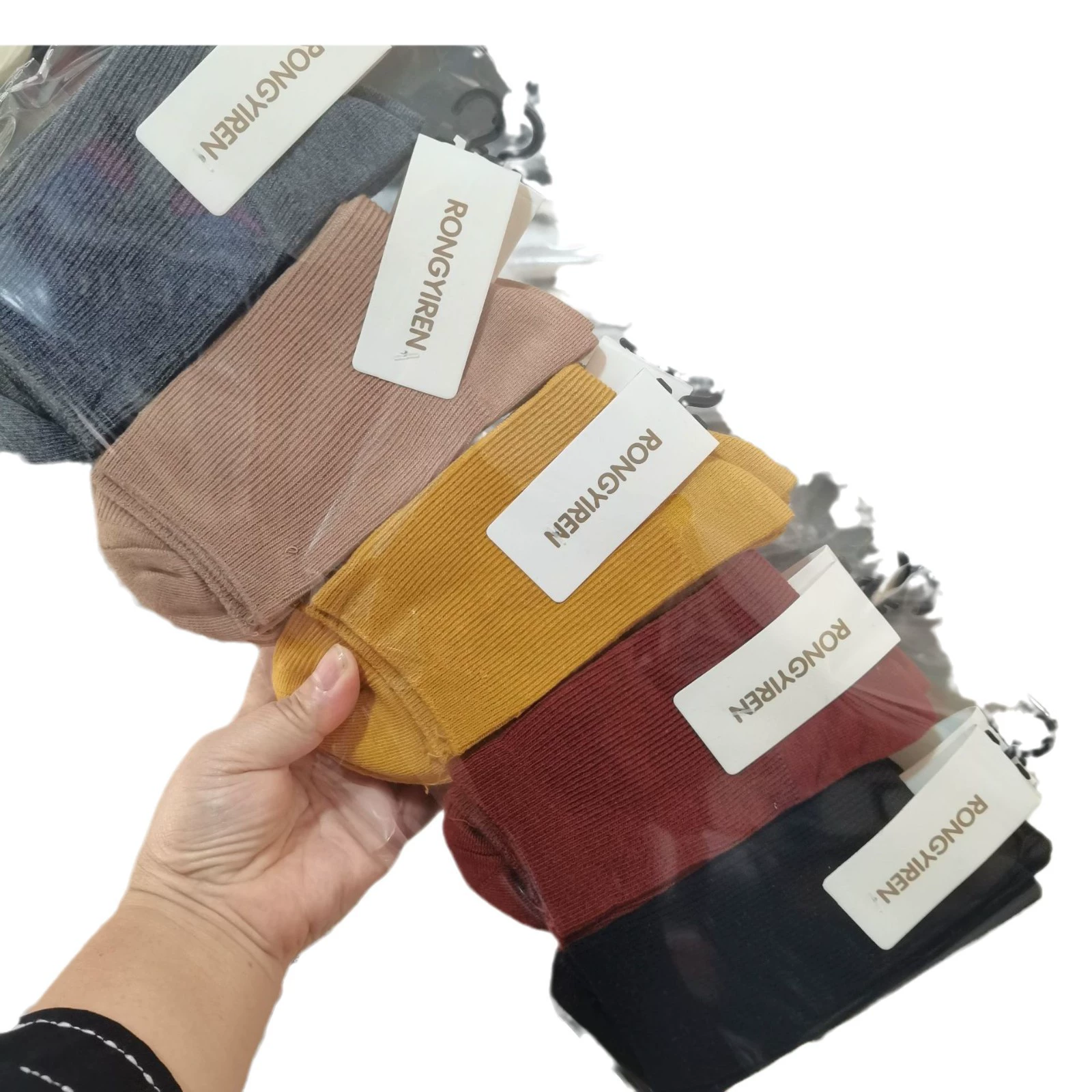 Демисезонные модные носки, combed cotton, средняя длина