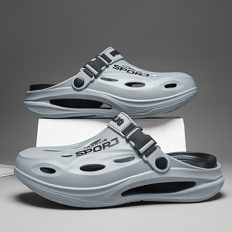 Croc Shoes for Men, Large Size, Cross-Border Driving Shoes, Non-Slip, Breathable, Water-Resistant Shoes, Summer Air-Cushion Slippers, Casual and Versatile