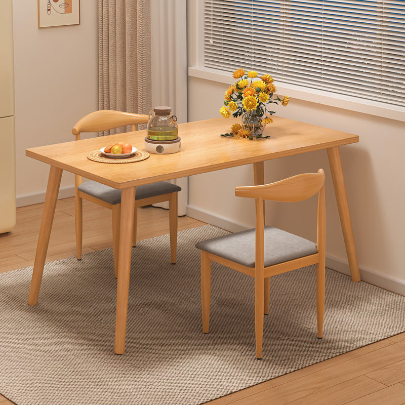 Solid Wood Tea Table Dining Table for Home Small Apartment Modern Simple Small Table Wooden Leg Dining Table Living Room Home Dining Table and Chair Combination