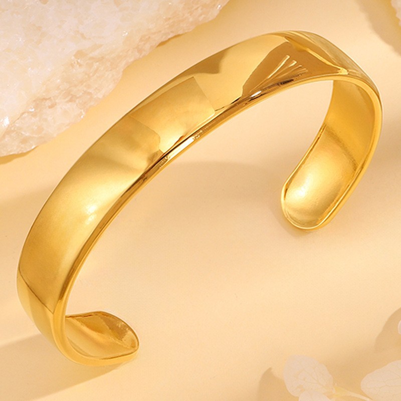【141】Gold open mirror bracelet
