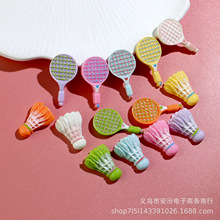仿真糖果色网球拍羽毛球树脂配件diy奶油胶手机壳发夹饰品材料