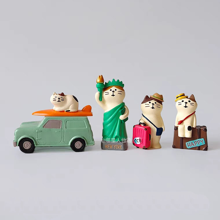 雑貨 自由の女神 世界旅行 猫イン樹脂工芸品 ミニチュア猫オーナメント|undefined