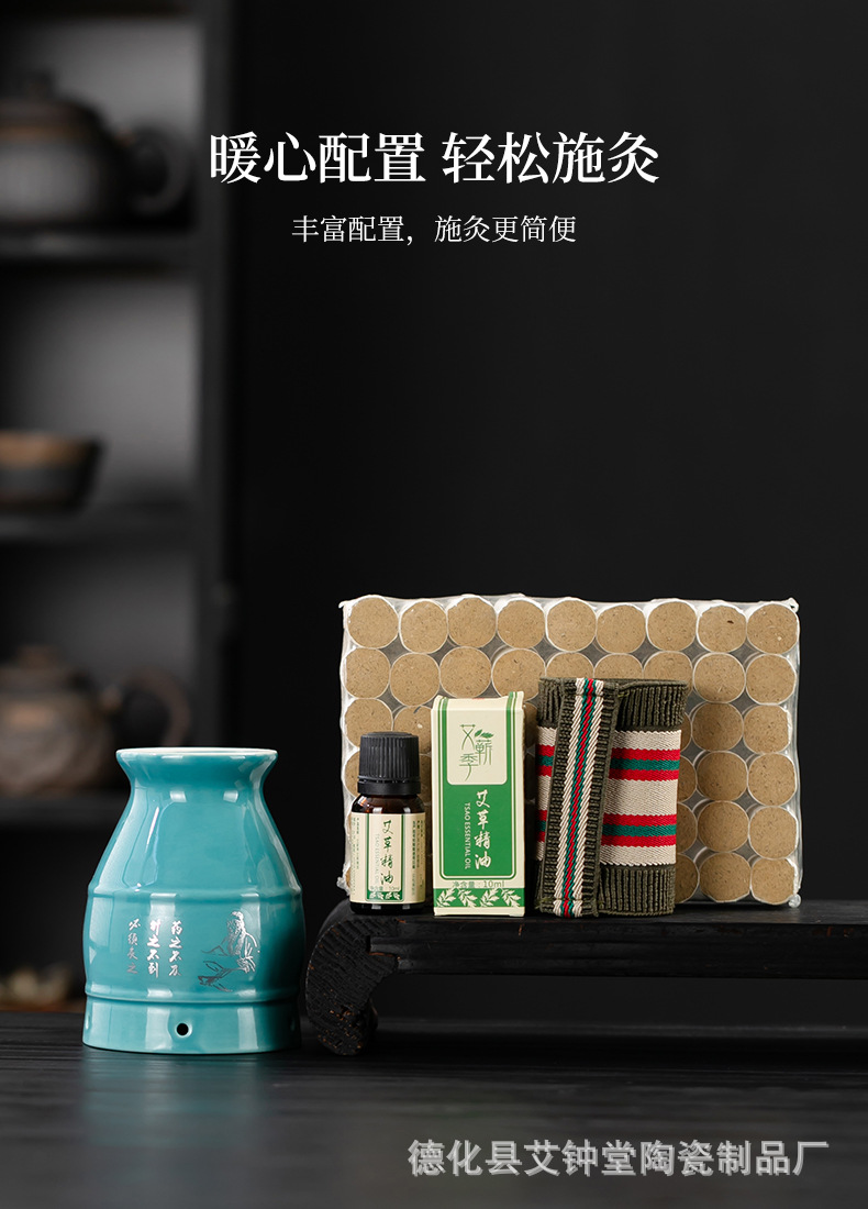 Ceramic Moxa Burner Jar Purple Clay Moxibustion Box with Moxa Stick Holder for Home Warming Therapy quality and texture