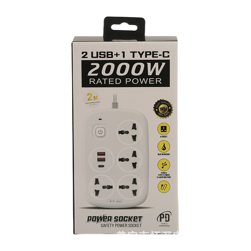 Conector USB de exportación con puerto C estándar británico estándar europeo estándar americano caja neutral caja blanca y negra opcional escritorio de oficina doméstica