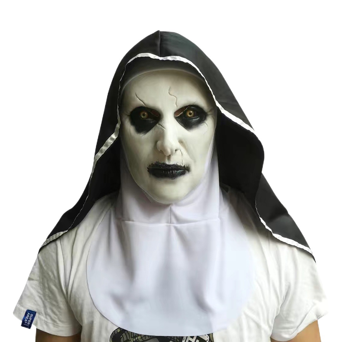 Pomelo máscara de monjas fantasmas de Halloween horror asustador fantasma de la cabeza de la mujer casa embrujada suministros de fiesta