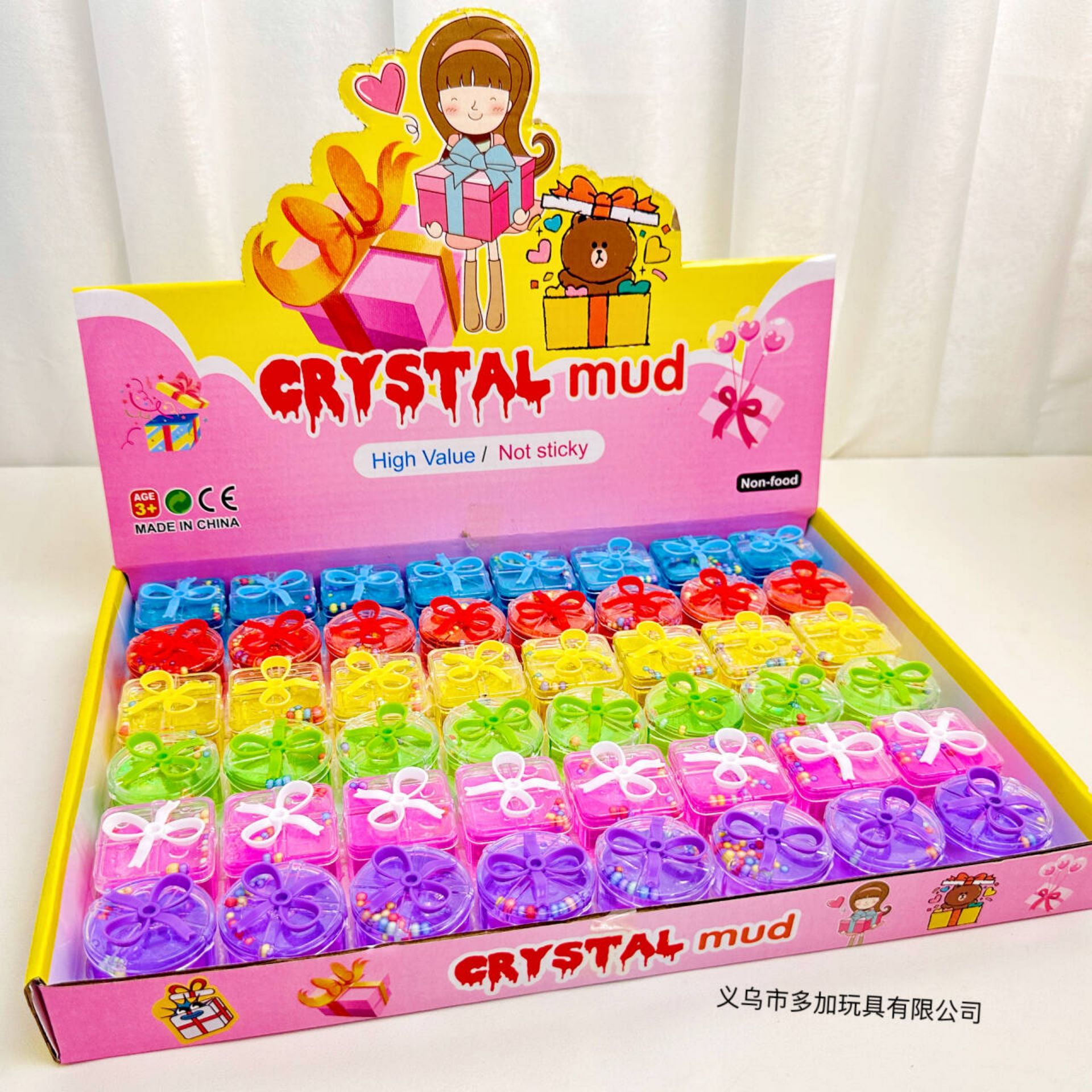 Juego de 48 Unidades de Pegamento Espumoso en Caja de Regalo Pequeña, Slime de Cristal de Alta Transparencia, Juguete para Puestos, Gran Venta