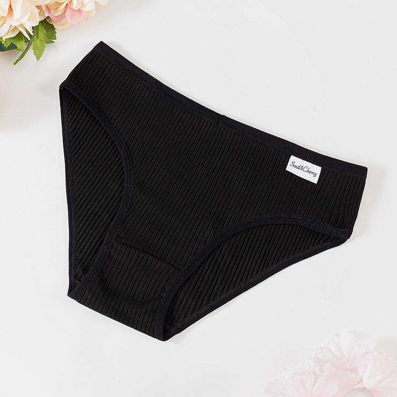 Nuevo algodón damas roscado colorido cintura baja transpirable doble ropas de chicas fabricantes de venta directa