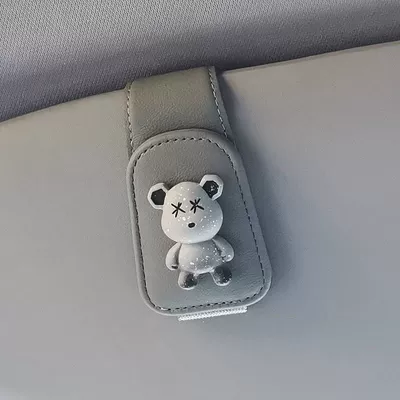 Glasses Clip Car Sun: Car Glasses Clip/Bill Clip - gray-gray-xx-bear