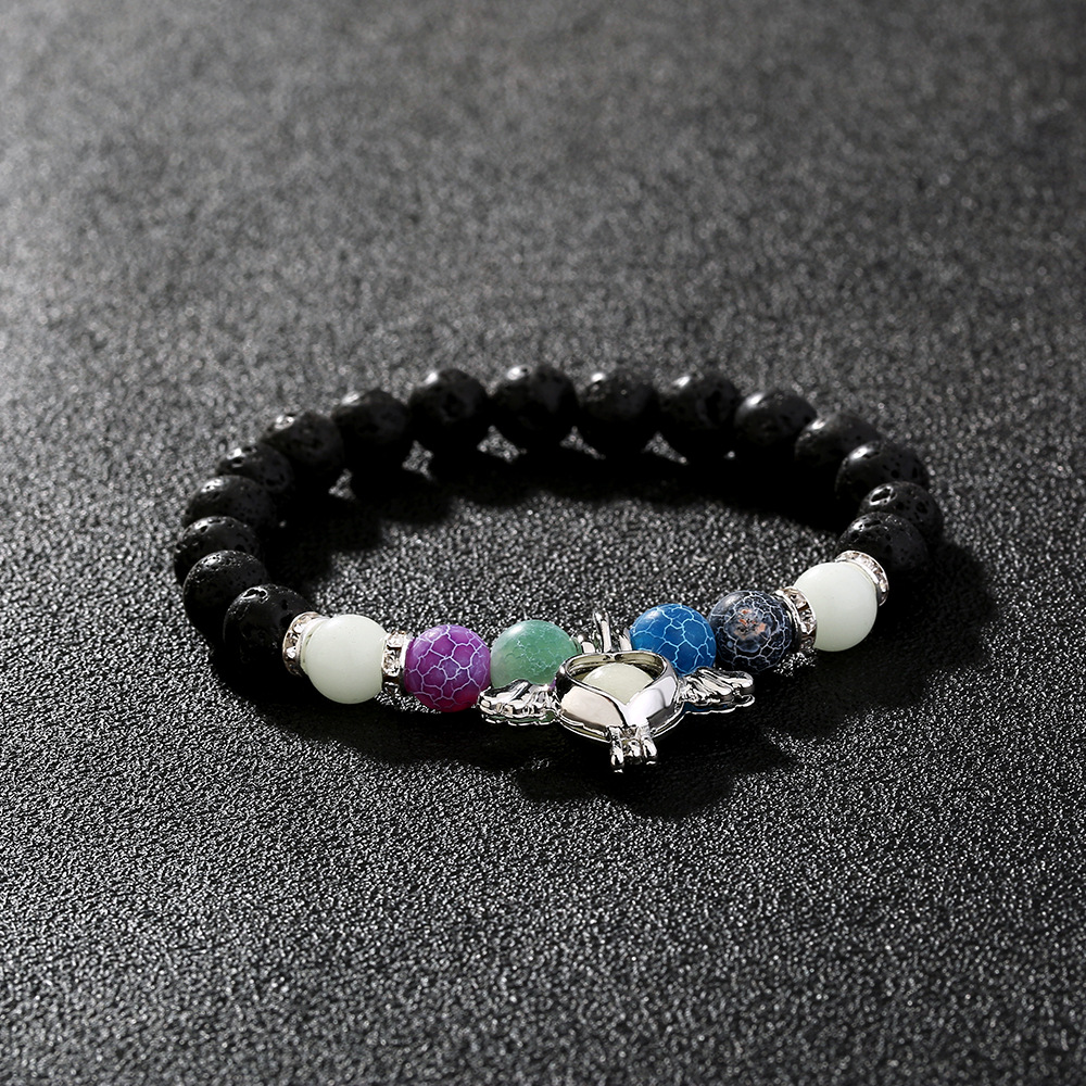 Bracelet de perles lotus phosphorescent brillant dans le noir_voghion.com