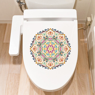 Amazon creative foreign trade bathroom bathroom wall tile self-adhesive stickers toilet lid decorative stickers wall stickers