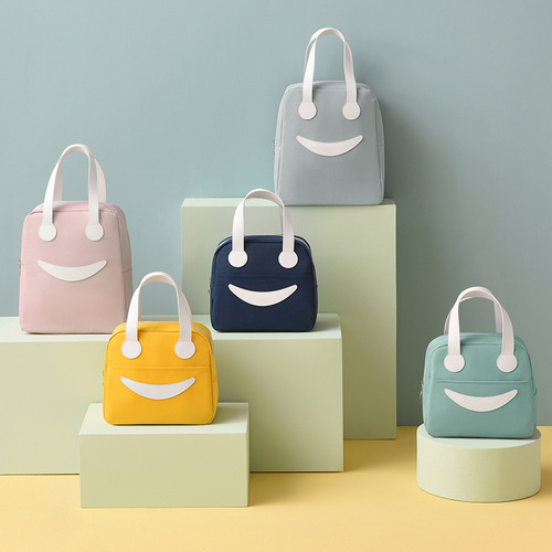 Smiley face polyester aluminum foil lunch box bag portable lunch bag beer seafood insulation bag ice bag outdoor picnic bag