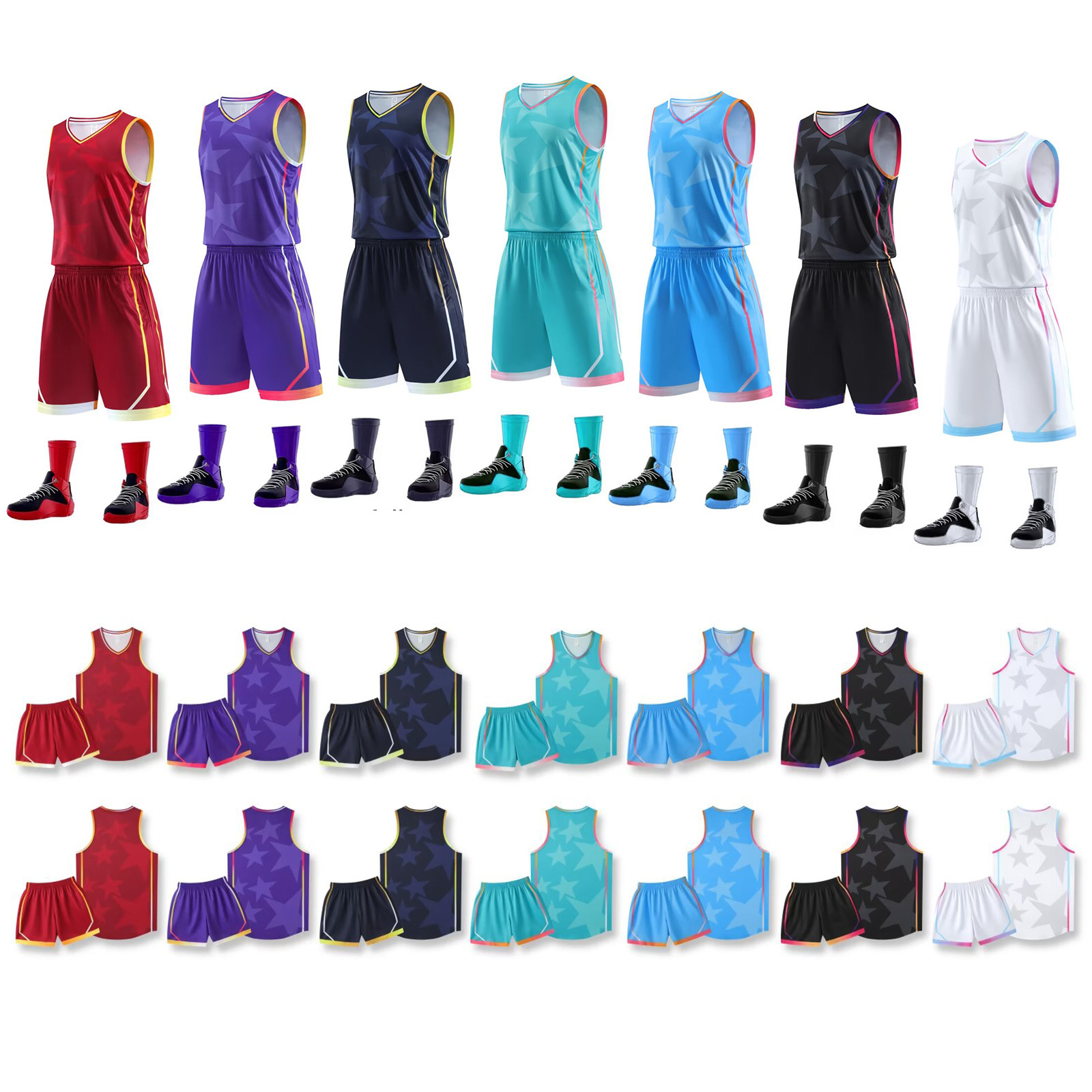 New American basketball uniform suit basketball match training vest camouflage competition uniform support printing and making jerseys