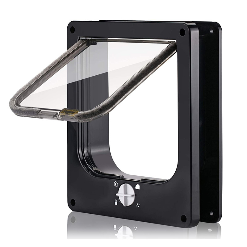 Nuevos suministros para mascotas puerta gato agujero interruptor giratorio puede controlar la dirección de Acceso puerta para mascotas gato perrera gato puerta