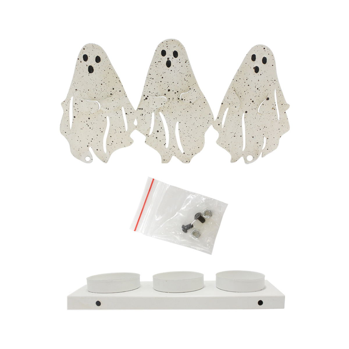  dedicated to ghost candlestick iron ornaments Halloween decorations ghost festival atmosphere candlestick home desktop ornaments