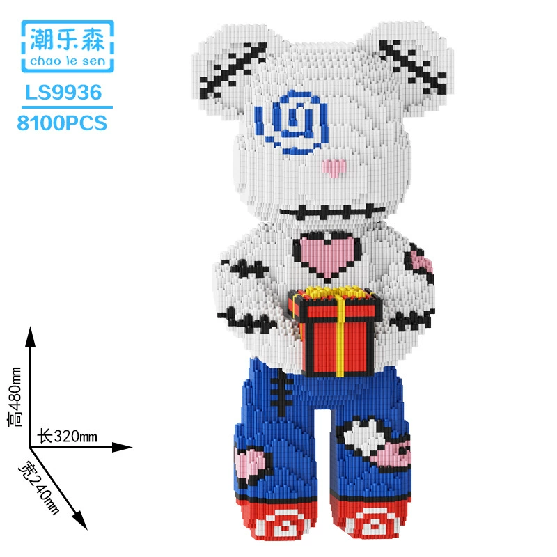 Constructor set Lego DIY small-brick fox toy, multi-size models 17–100 cm, birthday gift