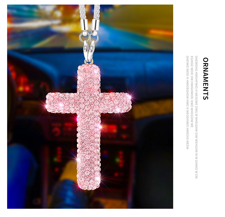 Diamond Cross Stainless Steel Accessories Car Pendant Car Hanging High-end Car Hanging Pendant Diy Jewelry Bracelet