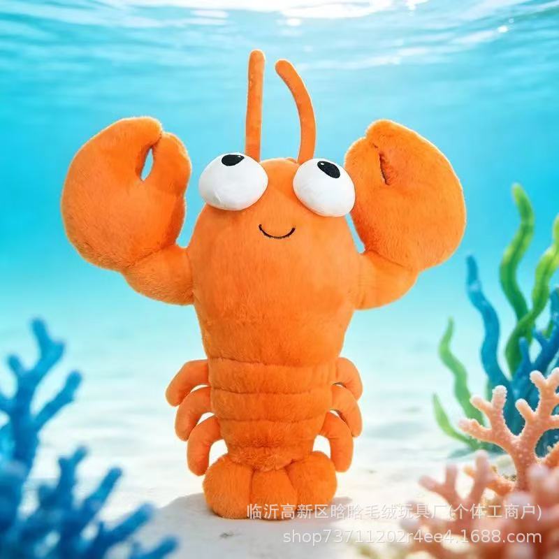 Cute crayfish plush toy, crab pillow, ocean-themed stuffed animal, creative birthday gift for men and women, popular item