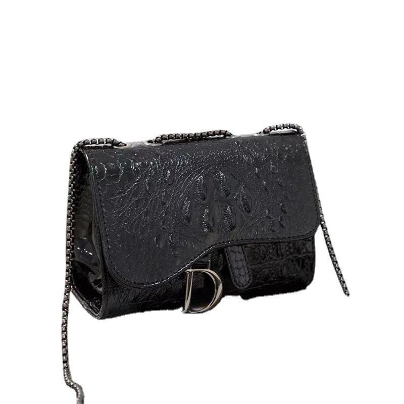 2023 neue Nischentaschen mit Krokodilmuster, Schulter-Crossbody-Damentasche, Internet-Promi-Kette, kleine quadratische Tasche, Papierschale, stilvolle Tasche_voghion.com